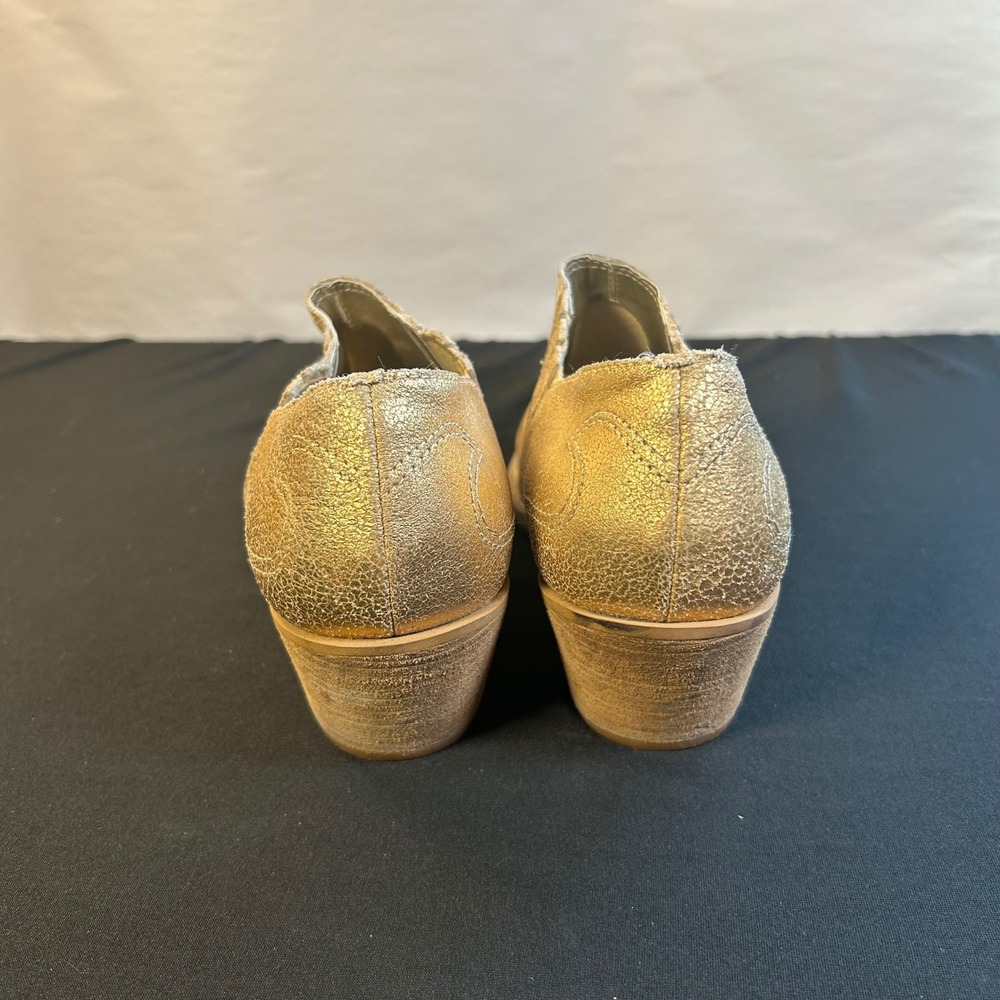 Penny loves Kenny Horse N Buggy Gold Metallic Leather Western Ankle Boots 8.5M - Picture 4 of 8